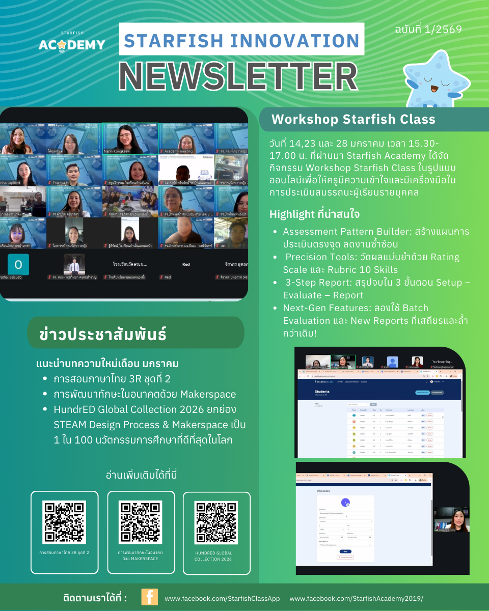 Starfish Innovation Newsletter ประจำเดือน มกราคม 2569