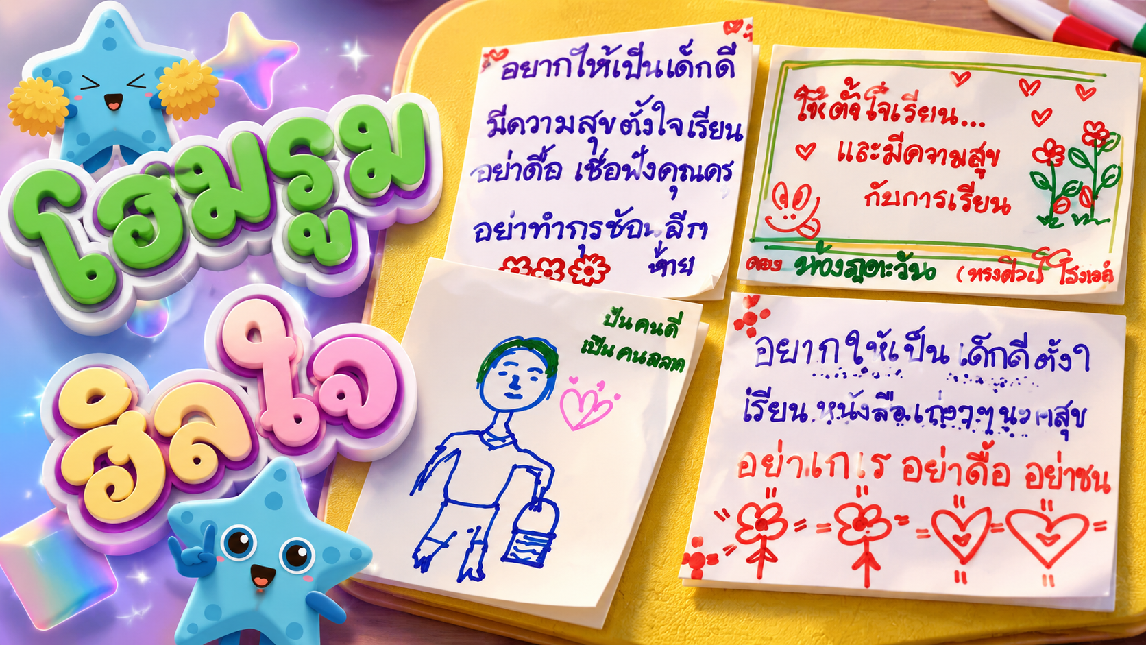 กิจกรรมโฮมรูม : “เขียนความในใจ สื่อสายใยรักจากบ้าน สู่โรงเรียน”