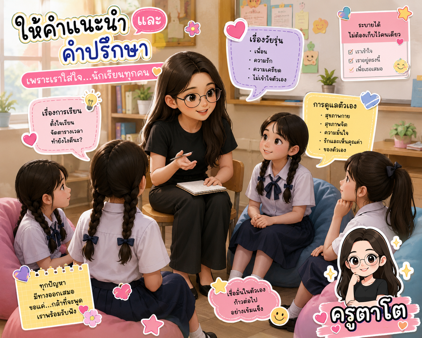 พื้นที่ความปลอดภัยทางใจผ่านการเรียนรู้ด้วยตนเองในห้องเรียนปลาดาว