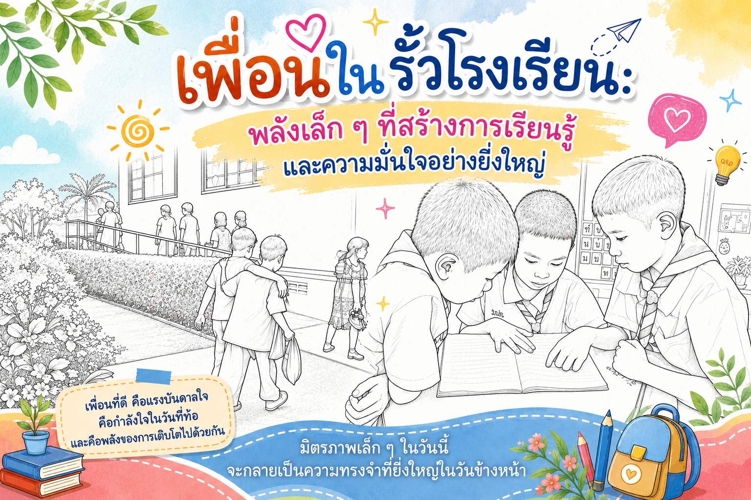 เพื่อนในรั้วโรงเรียน: พลังเล็ก ๆ ที่สร้างการเรียนรู้และความมั่นใจอย่างยิ่งใหญ่