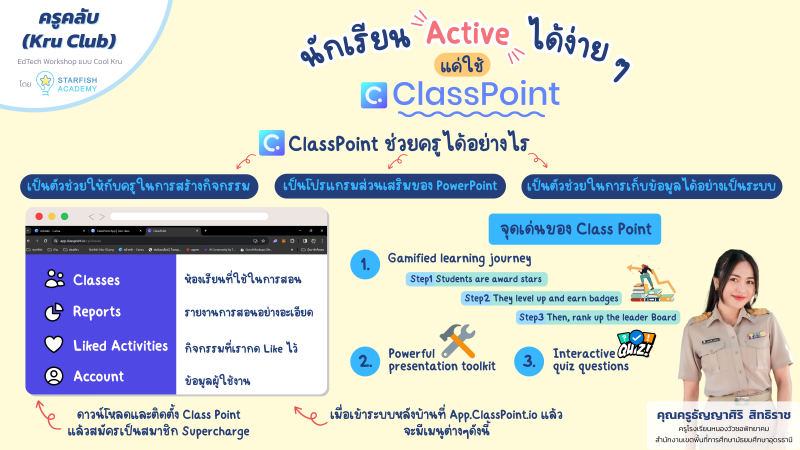 นักเรียน Active ได้ง่ายๆแค่ใช้ Class point